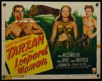 c405 TARZAN & THE LEOPARD WOMAN B half-sheet movie poster '46 Weissmuller