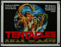 c411 TENTACLES half-sheet movie poster '77 AIP, great octopus image!