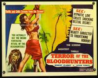 c412 TERROR OF THE BLOODHUNTERS half-sheet movie poster '62 sexy captive!