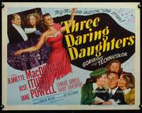 c418 THREE DARING DAUGHTERS half-sheet movie poster '48 Jeanette MacDonald
