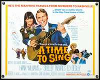 c427 TIME TO SING half-sheet movie poster '68 Hank Williams Jr, Fabares