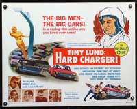 c428 TINY LUND HARD CHARGER half-sheet movie poster '67 NASCAR drivers!