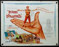 c431 TOM THUMB signed style B half-sheet movie poster '58 Alan Young, Pal