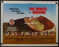c443 TWO MINUTE WARNING half-sheet movie poster '76 Charlton Heston