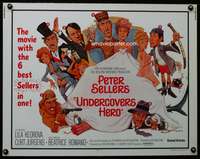 c446 UNDERCOVERS HERO half-sheet movie poster '75 Peter Sellers, Boulting
