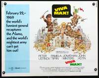 c457 VIVA MAX half-sheet movie poster '70 Peter Ustinov, Jack Davis art!