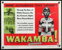 c461 WAKAMBA style A half-sheet movie poster '55 weird African tribe!