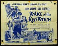 c463 WAKE OF THE RED WITCH half-sheet movie poster R54 John Wayne, Russell