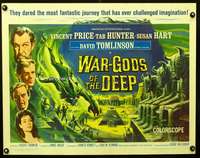 c466 WAR-GODS OF THE DEEP half-sheet movie poster '65 Price, Tourneur