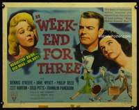 c471 WEEK-END FOR THREE half-sheet movie poster '41 Jane Wyatt, O'Keefe