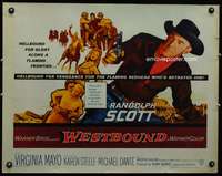 c473 WESTBOUND half-sheet movie poster '59 Randolph Scott, Budd Boetticher