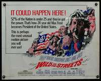 c482 WILD IN THE STREETS half-sheet movie poster '68 Christopher Jones