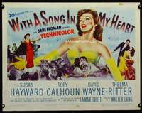 c484 WITH A SONG IN MY HEART half-sheet movie poster '52 Susan Hayward