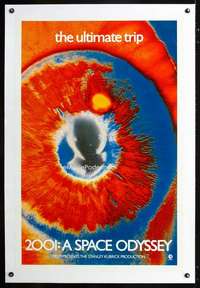d001 2001 A SPACE ODYSSEY teaser 1sh 1970 most rare & desireable EYE poster, the ultimate trip!