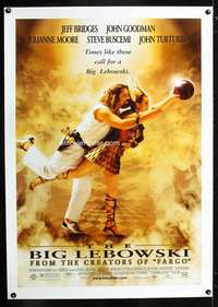 d109 BIG LEBOWSKI linen one-sheet movie poster '98 Jeff Bridges, Coen Bros!