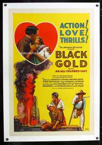 d115 BLACK GOLD linen one-sheet movie poster '27 Norman all-black epic!