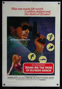 d124 BRING ME THE HEAD OF ALFREDO GARCIA linen one-sheet movie poster '74