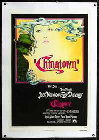 d144 CHINATOWN linen one-sheet movie poster '74 Nicholson, Roman Polanski