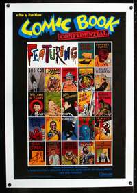 d150 COMIC BOOK CONFIDENTIAL linen one-sheet movie poster '88 cool image!