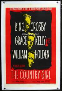 d155 COUNTRY GIRL linen one-sheet movie poster R59 Kelly, Crosby, Holden