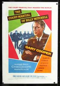 d156 COURT-MARTIAL OF BILLY MITCHELL linen one-sheet movie poster '56 Cooper
