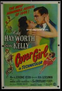 d025 COVER GIRL linen style B one-sheet movie poster '44 Hayworth, Kelly