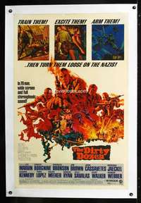 d173 DIRTY DOZEN linen one-sheet movie poster '67 Charles Bronson, Jim Brown