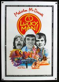 d354 O LUCKY MAN linen English one-sheet movie poster '73 Lindsay Anderson