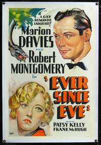d183 EVER SINCE EVE linen other company one-sheet movie poster '37 Davies