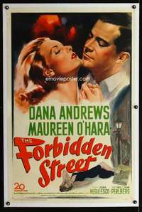 d197 FORBIDDEN STREET linen one-sheet movie poster '49 Dana Andrews, O'Hara