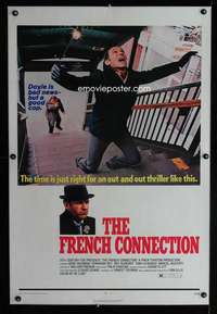 d199 FRENCH CONNECTION linen one-sheet movie poster '71 Hackman, Scheider