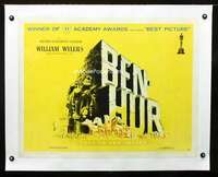 d048 BEN-HUR linen style B half-sheet movie poster '60 Heston, Wyler