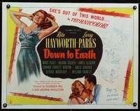 d023 DOWN TO EARTH style B half-sheet movie poster '46 sexy Rita Hayworth