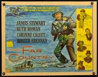 d052 FAR COUNTRY linen style B half-sheet movie poster '55 James Stewart
