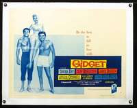 d053 GIDGET linen style B half-sheet movie poster '59 Sandra Dee, Darren