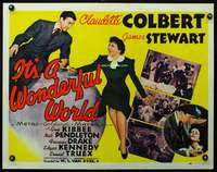 d056 IT'S A WONDERFUL WORLD half-sheet movie poster '39 Stewart, Colbert