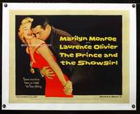 d028b PRINCE & THE SHOWGIRL linen half-sheet movie poster '57 Marilyn Monroe