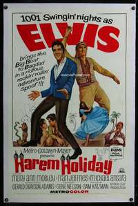 d238 HARUM SCARUM linen int'l one-sheet movie poster '65 Elvis Presley