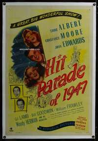 d251 HIT PARADE OF 1947 linen one-sheet movie poster '47 Albert, Woody Herman