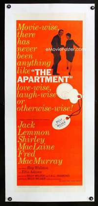 d032 APARTMENT linen insert movie poster '60 Wilder,Lemmon,MacLaine