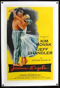 d276 JEANNE EAGELS linen one-sheet movie poster '57 Kim Novak, Jeff Chandler