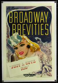 d126 BROADWAY BREVITIES linen one-sheet movie poster '40-41 Vitaphone