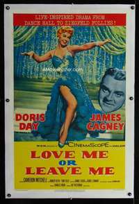 d311 LOVE ME OR LEAVE ME linen one-sheet movie poster '55 Doris Day, Cagney