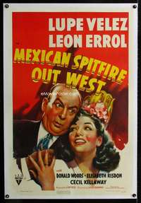 d326 MEXICAN SPITFIRE OUT WEST linen one-sheet movie poster '40 Lupe Velez