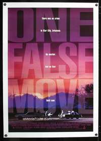 d358 ONE FALSE MOVE linen one-sheet movie poster '91 Bill Paxton, Franklin