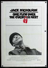 d359 ONE FLEW OVER THE CUCKOO'S NEST linen one-sheet movie poster '75 Jack!