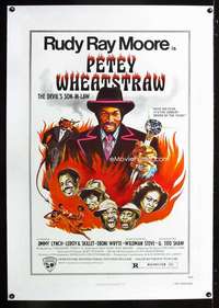 d371 PETEY WHEATSTRAW linen one-sheet movie poster '77 rare Rudy Ray Moore!