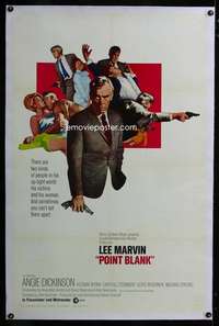 d374 POINT BLANK linen int'l one-sheet movie poster '67 Lee Marvin, Boorman