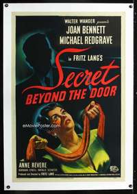 d400 SECRET BEYOND THE DOOR linen one-sheet movie poster '47 Fritz Lang