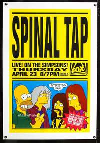 d406 SIMPSONS SPINAL TAP LIVE linen TV one-sheet movie poster '92 Homer!